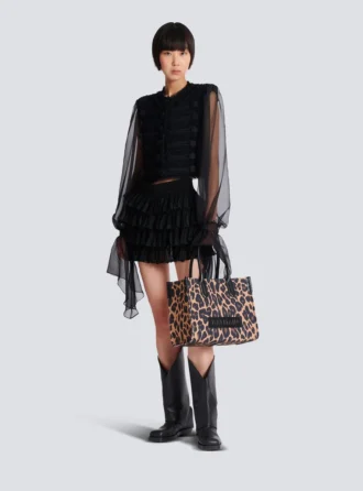 Borsa tote B-Army 36 con stampa leopardata