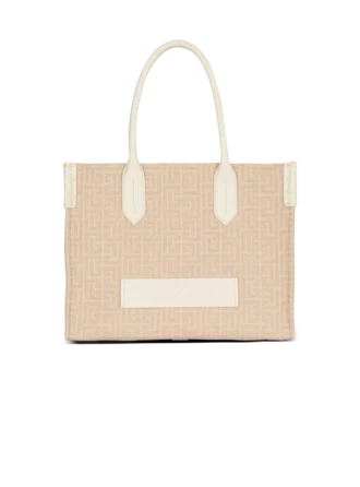 Borsa tote B-Army 36 in tela jacquard con monogramma e pelle
