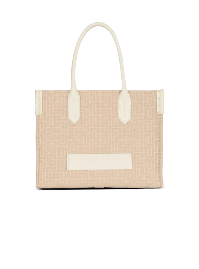 Borsa tote B-Army 36 in tela jacquard con monogramma e pelle Borsa tote B-Army 36 in tela jacquard con monogramma e pelle