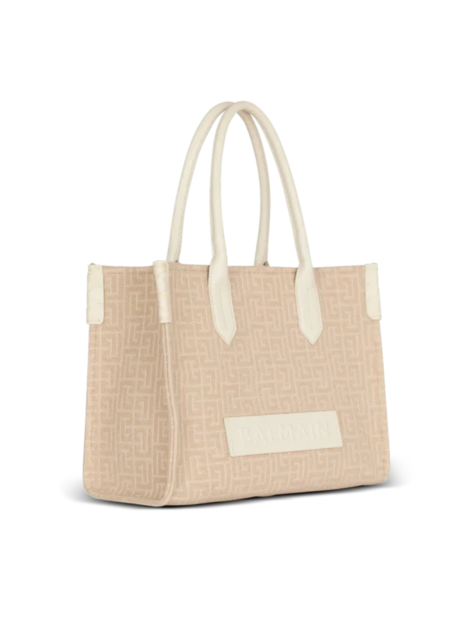 Borsa tote B-Army 36 in tela jacquard con monogramma e pelle Borsa tote B-Army 36 in tela jacquard con monogramma e pelle