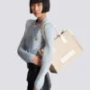Borsa tote B-Army 36 in tela jacquard con monogramma e pelle Borsa tote B-Army 36 in tela jacquard con monogramma e pelle