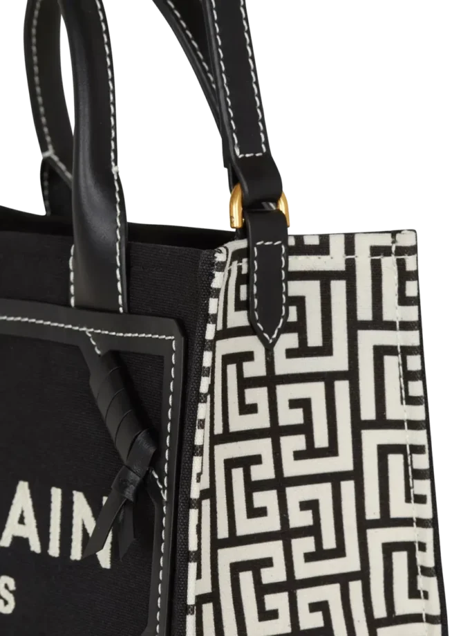 Borsa tote B-Army in tela monogrammata e pelle Borsa tote B-Army in tela monogrammata e pelle