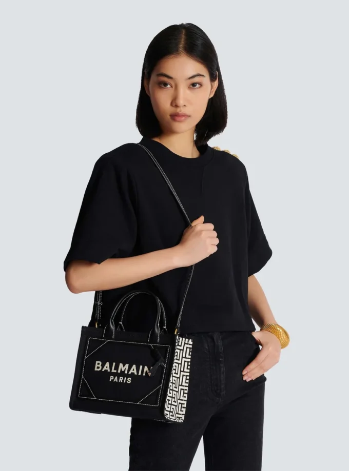 Borsa tote B-Army in tela monogrammata e pelle Borsa tote B-Army in tela monogrammata e pelle