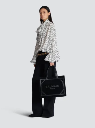 Borsa tote B-Army media in pelle scamosciata