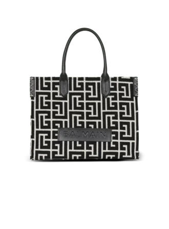 Borsa tote in jacquard con monogramma B-Army 42 e pelle