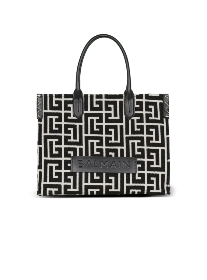 Borsa tote in jacquard con monogramma B-Army 42 e pelle Borsa tote in jacquard con monogramma B-Army 42 e pelle