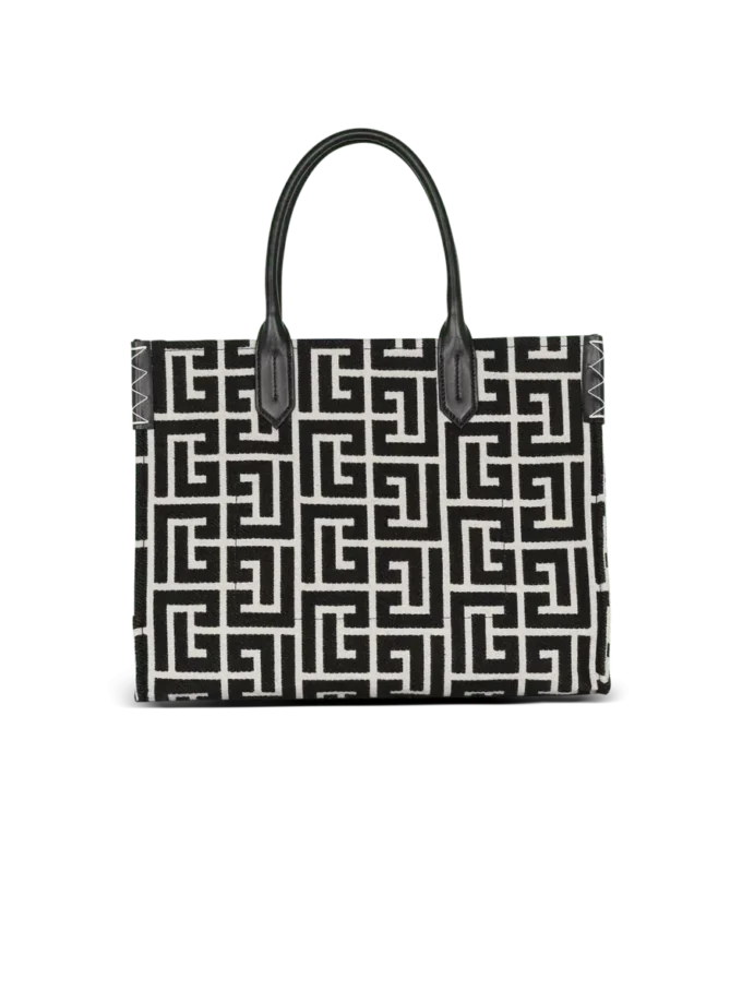 Borsa tote in jacquard con monogramma B-Army 42 e pelle Borsa tote in jacquard con monogramma B-Army 42 e pelle