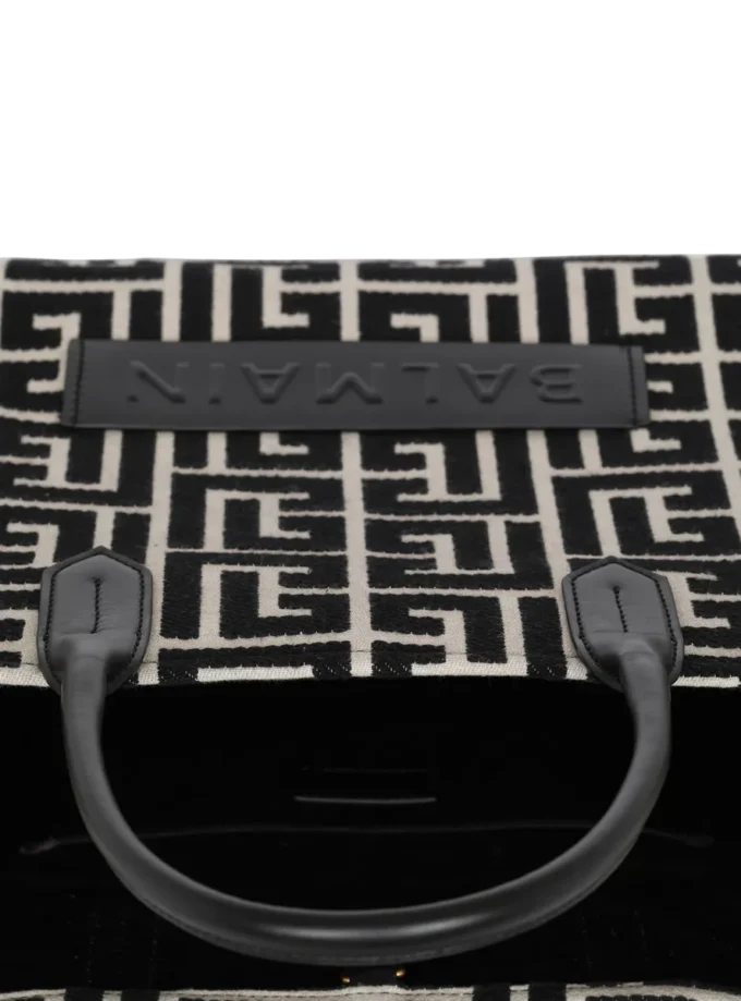 Borsa tote in jacquard con monogramma B-Army 42 e pelle Borsa tote in jacquard con monogramma B-Army 42 e pelle