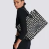 Borsa tote in jacquard con monogramma B-Army 42 e pelle Borsa tote in jacquard con monogramma B-Army 42 e pelle