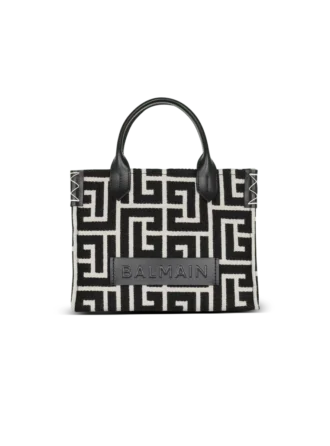Borsa tote in jacquard con monogramma B-Army e pelle