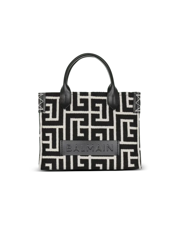 Borsa tote in jacquard con monogramma B-Army e pelle Borsa tote in jacquard con monogramma B-Army e pelle