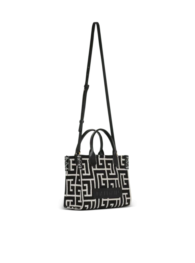 Borsa tote in jacquard con monogramma B-Army e pelle Borsa tote in jacquard con monogramma B-Army e pelle
