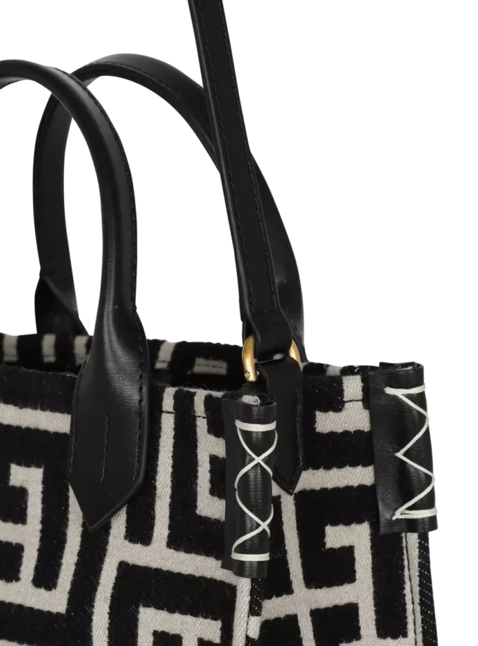 Borsa tote in jacquard con monogramma B-Army e pelle Borsa tote in jacquard con monogramma B-Army e pelle