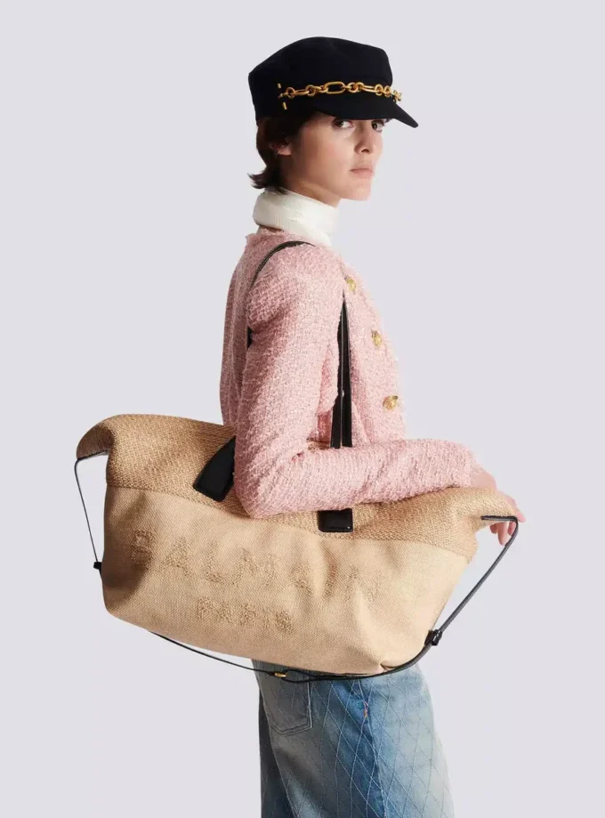 Borsa tote in rafia Track Borsa tote in rafia Track