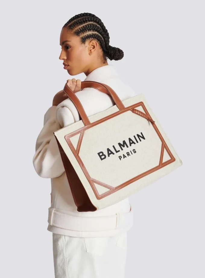 Borsa tote in tela B-Army 42 con dettagli in pelle Borsa tote in tela B-Army 42 con dettagli in pelle