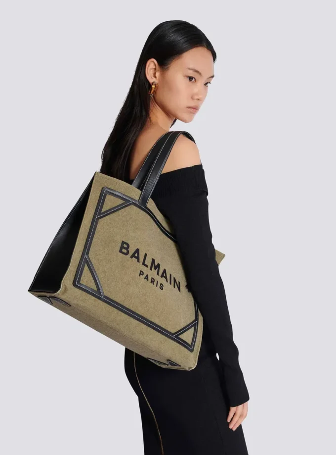 Borsa tote in tela B-Army 42 con dettagli in pelle Borsa tote in tela B-Army 42 con dettagli in pelle
