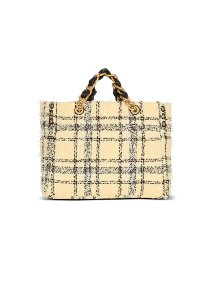 Borsa tote in tweed a quadri 1945 Borsa tote in tweed a quadri 1945
