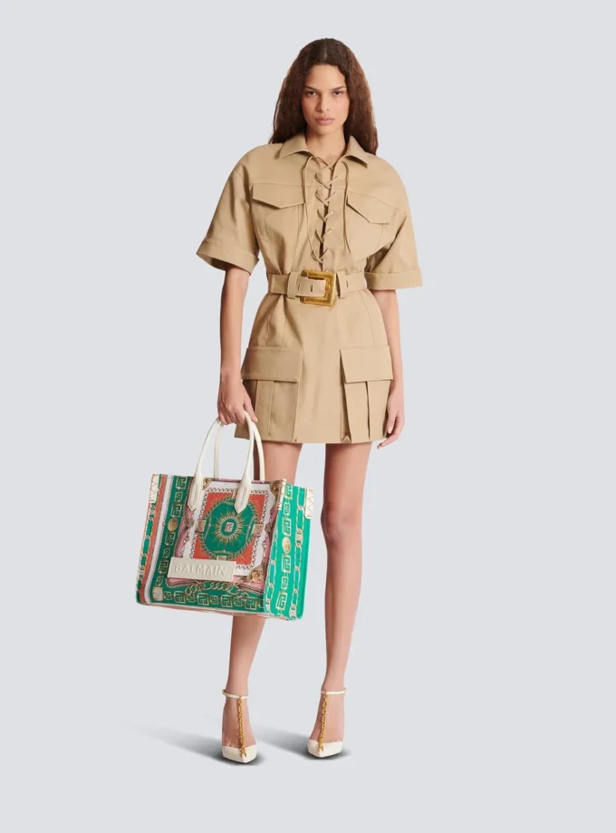 Borsa tote media B-Army in tela stampata Borsa tote media B-Army in tela stampata