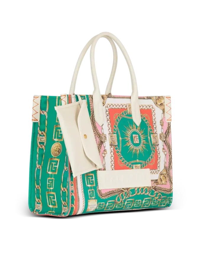 Borsa tote media B-Army in tela stampata Borsa tote media B-Army in tela stampata