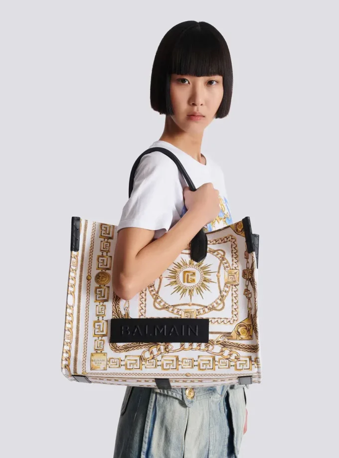 Borsa tote media B-Army in tela stampata Borsa tote media B-Army in tela stampata