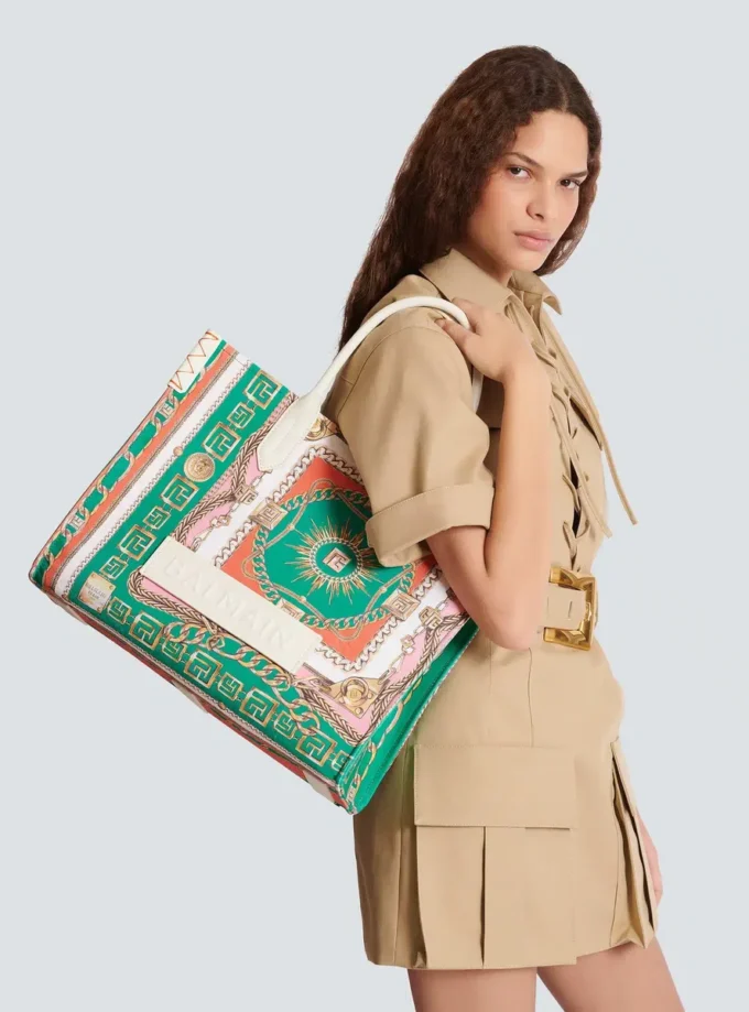 Borsa tote media B-Army in tela stampata Borsa tote media B-Army in tela stampata