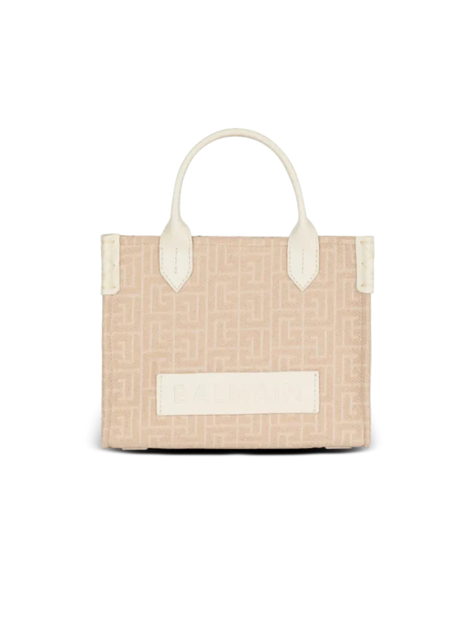 Borsa tote piccola B-Army in tela monogrammata e pelle Borsa tote piccola B-Army in tela monogrammata e pelle