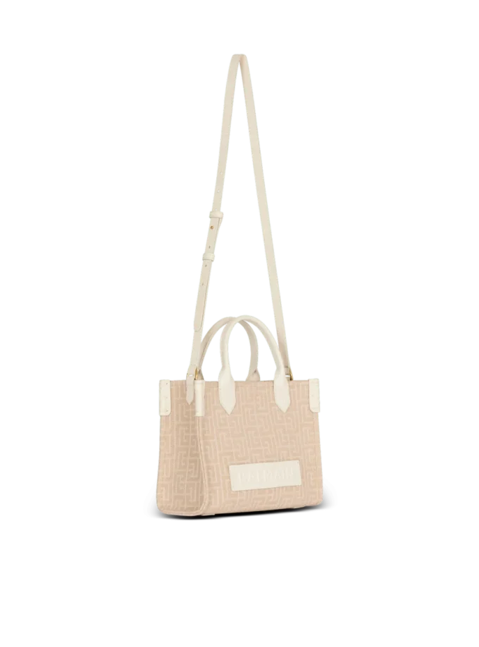 Borsa tote piccola B-Army in tela monogrammata e pelle Borsa tote piccola B-Army in tela monogrammata e pelle