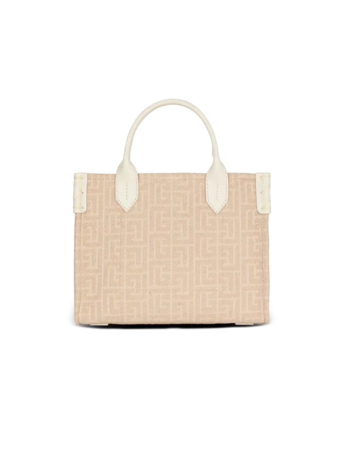 Borsa tote piccola B-Army in tela monogrammata e pelle Borsa tote piccola B-Army in tela monogrammata e pelle