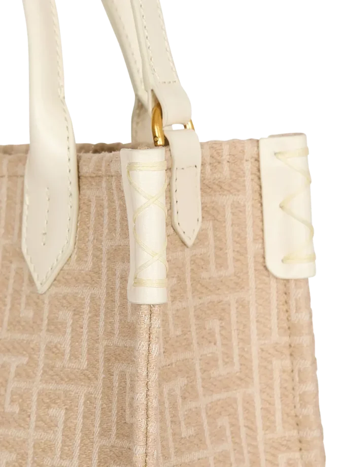 Borsa tote piccola B-Army in tela monogrammata e pelle Borsa tote piccola B-Army in tela monogrammata e pelle