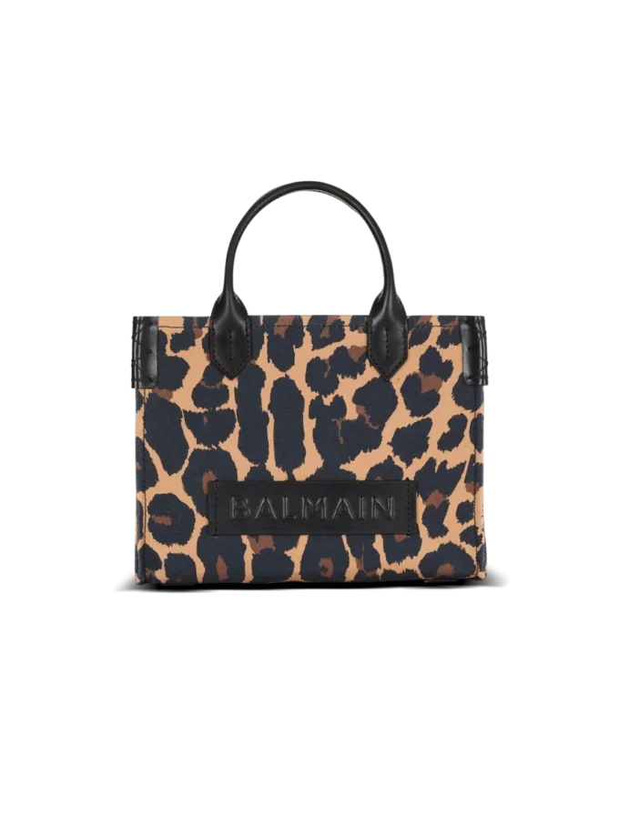 Borsa tote piccola in tela con stampa leopardata B-Army Borsa tote piccola in tela con stampa leopardata B-Army