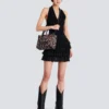 Borsa tote piccola in tela con stampa leopardata B-Army Borsa tote piccola in tela con stampa leopardata B-Army