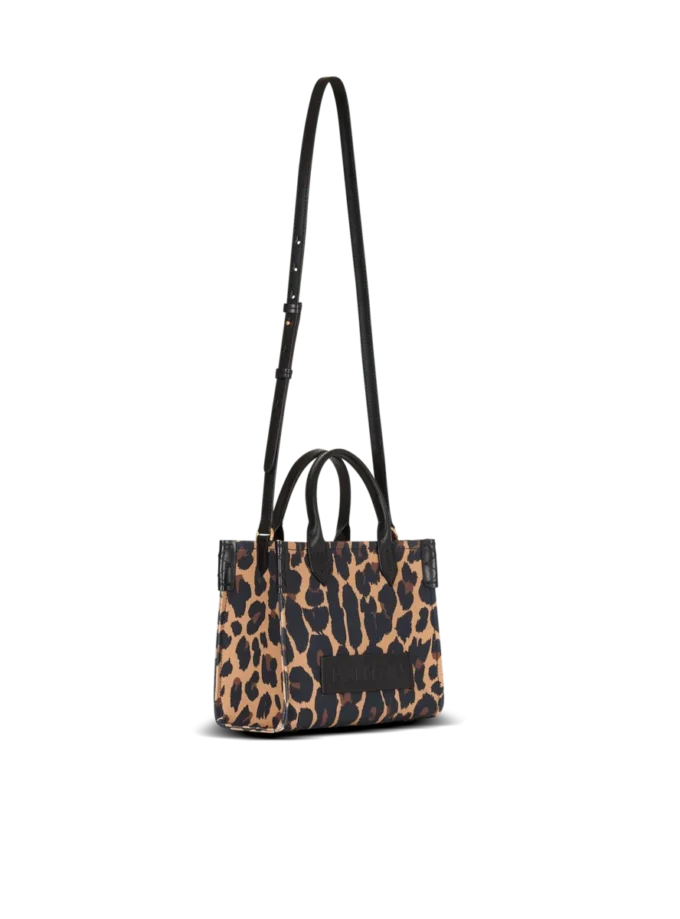 Borsa tote piccola in tela con stampa leopardata B-Army Borsa tote piccola in tela con stampa leopardata B-Army