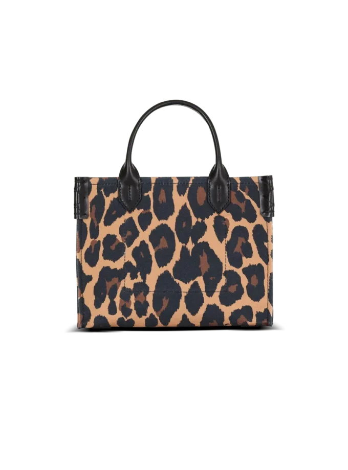 Borsa tote piccola in tela con stampa leopardata B-Army Borsa tote piccola in tela con stampa leopardata B-Army
