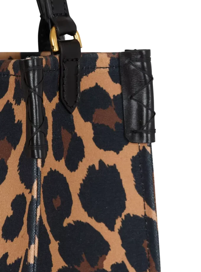 Borsa tote piccola in tela con stampa leopardata B-Army Borsa tote piccola in tela con stampa leopardata B-Army