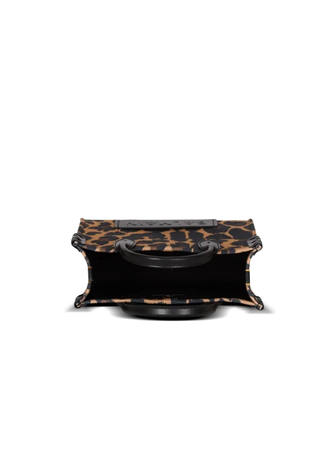 Borsa tote piccola in tela con stampa leopardata B-Army Borsa tote piccola in tela con stampa leopardata B-Army