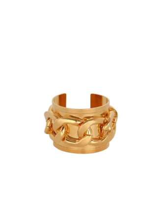 Bracciale rigido con catena in ottone