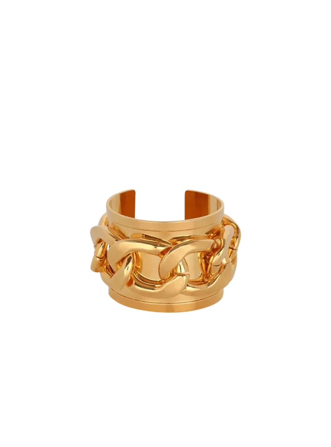 Bracciale rigido con catena in ottone