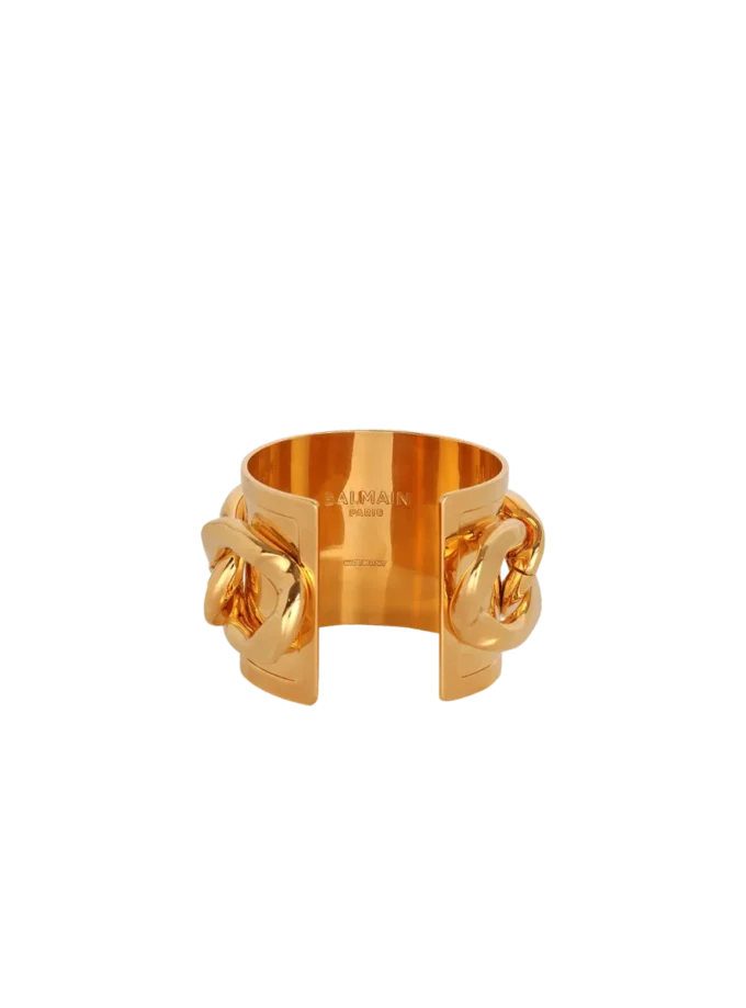Bracciale rigido con catena in ottone
