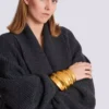 Bracciale rigido in ottone effetto bambù