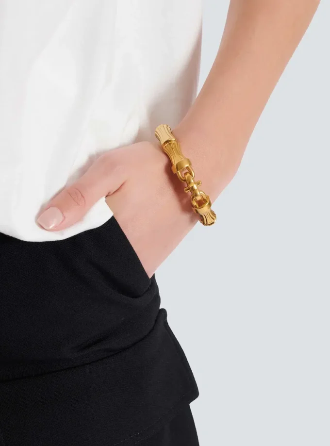 Bracciale Sync in ottone effetto bambù