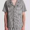 Camicia a maniche corte con motivo Principe di Galles Camicia a maniche corte con motivo Principe di Galles