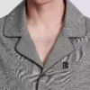 Camicia a maniche corte con motivo Principe di Galles Camicia a maniche corte con motivo Principe di Galles
