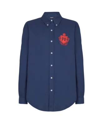 Camicia College Emblem in cotone Oxford