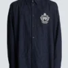 Camicia College Emblem in lana a righe