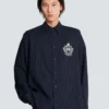 Camicia College Emblem in lana a righe