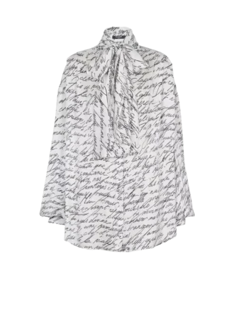 Camicia con fiocco e stampa “Love Letter”