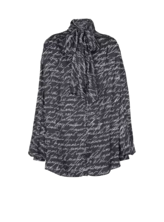 Camicia con fiocco e stampa “Love Letter”