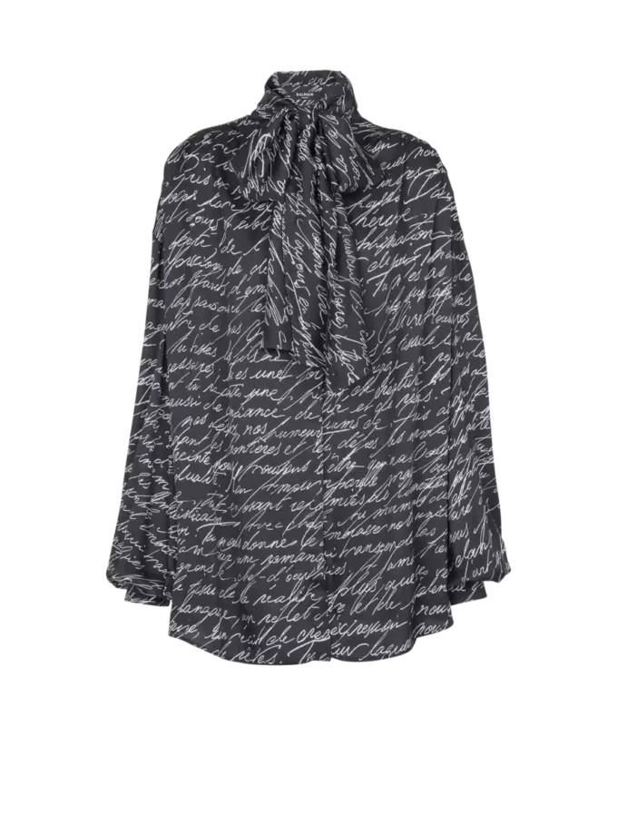 Camicia con fiocco e stampa “Love Letter” Camicia con fiocco e stampa “Love Letter”