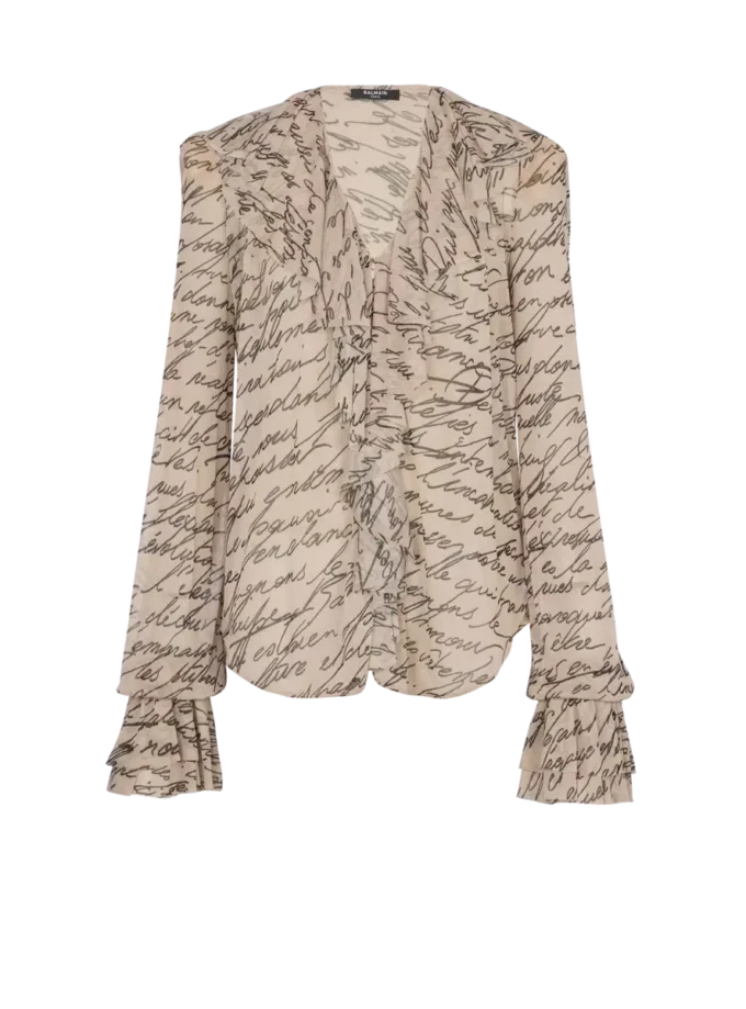 Camicia con stampa a volant e lettere d’amore Camicia con stampa a volant e lettere d’amore