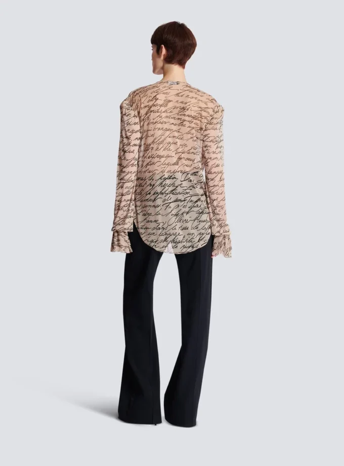 Camicia con stampa a volant e lettere d’amore Camicia con stampa a volant e lettere d’amore